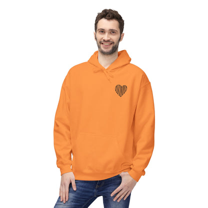 Striped Heart Fleece Hoodie - Soft, Cozy Apparel for All Seasons