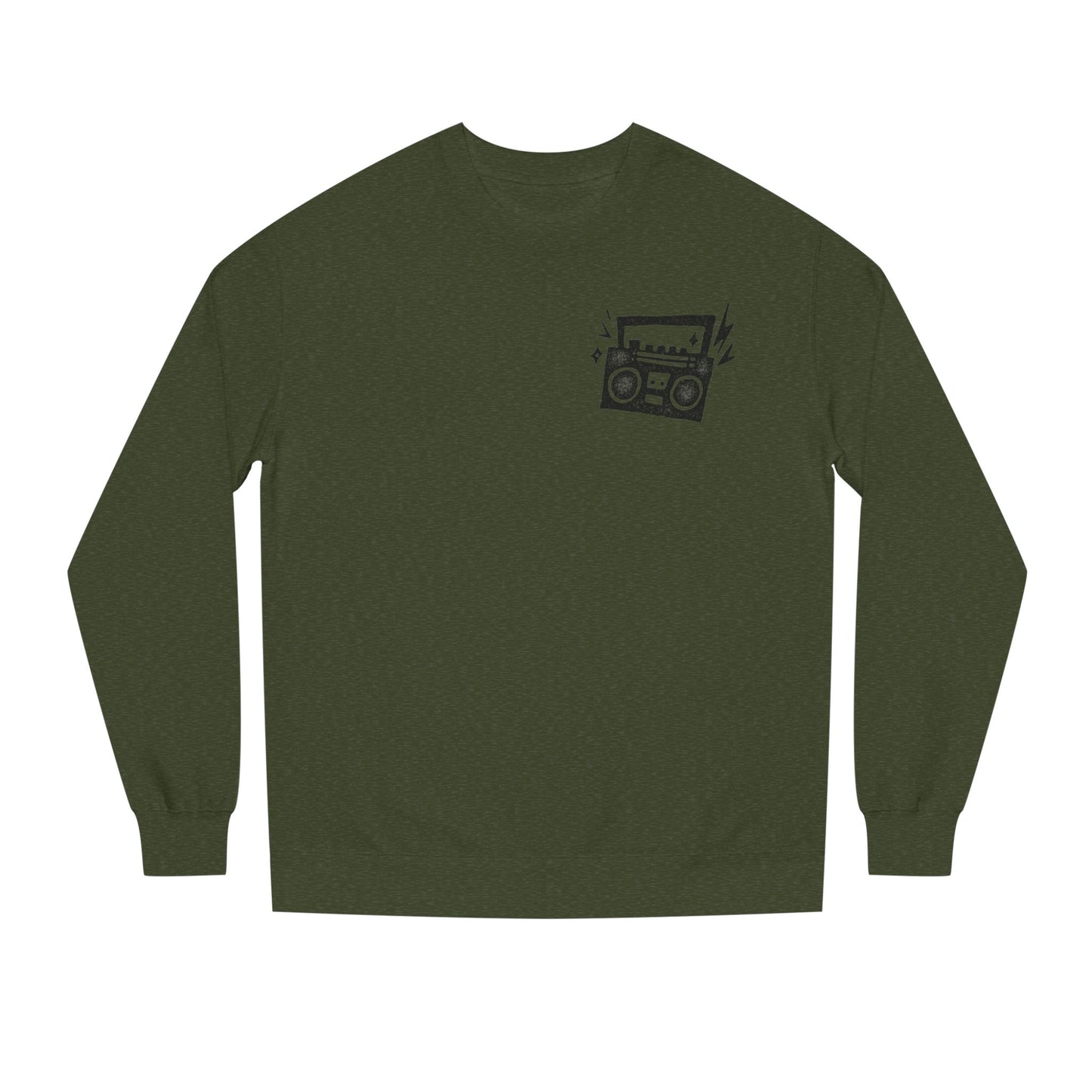 Retro Boombox Sweatshirt - Music Lover Apparel, Gift for Him,  Crew Neck, Casual Wear, Cozy Fashion