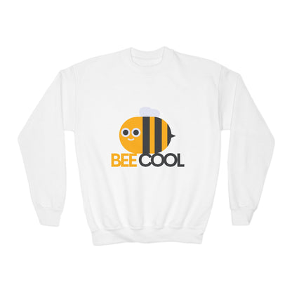 Bee Cool Youth Crewneck Sweatshirt, Cute Bee Sweatshirt, Kids Gift, Spring Fashion, Fun Casual Wear, Animal Themed Clothing