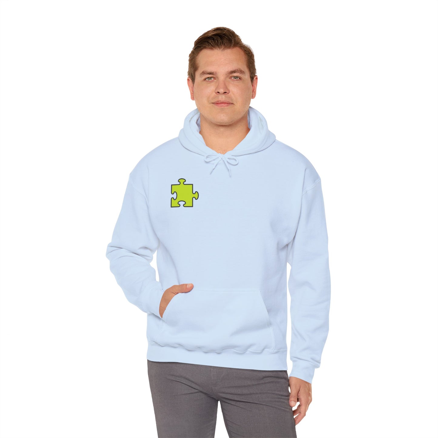 Colorful Puzzle Piece Hoodie for Creative Minds, Perfect for Gifts, Cozy Sweatshirt for Everyday Wear,