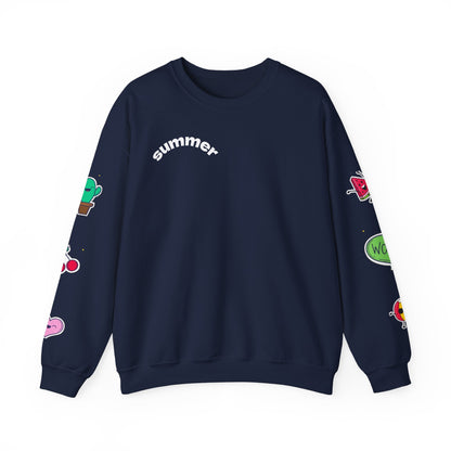 Cool Summer Vibes  Crewneck Sweatshirt, Lightweight Casual Wear, Summer Fashion, Gift for Friends, Sunny Day Outfits, Trendy Apparel