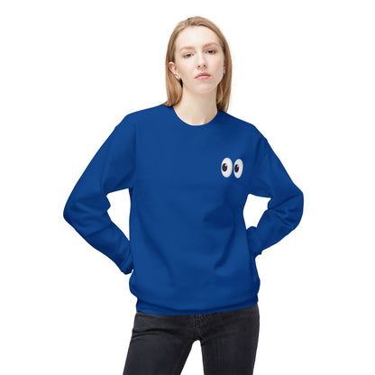 Cute Eyes Crewneck Sweatshirt, Cozy  Fleece, Perfect for Gifts, Casual Wear, Everyday Comfort