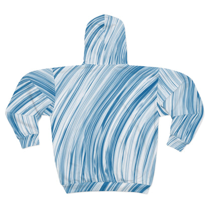 Marbled blue Zip Hoodie, Cozy Light Jacket, Casual Wear, Unique Streetwear, Gifts for Her, Fall Fashion