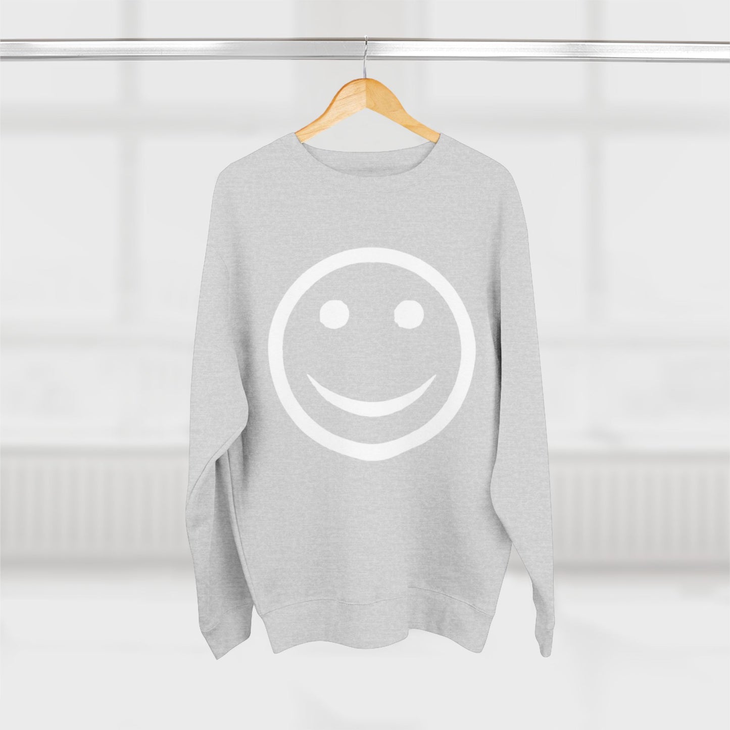 Happy Face Crewneck Sweatshirt, Cozy Gift for Friends, Casual Style, Everyday Wear, Fun Mood Boost