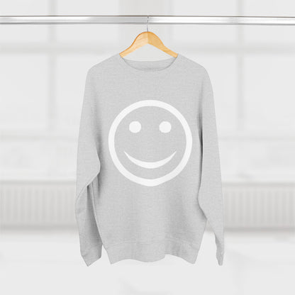 Happy Face Crewneck Sweatshirt, Cozy Gift for Friends, Casual Style, Everyday Wear, Fun Mood Boost