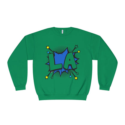 Cool LA Comic Style Crewneck Sweatshirt,  Graphic Sweater, Gift for Him, Her, Casual Wear