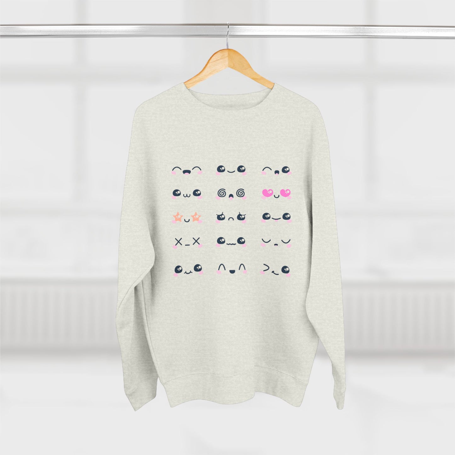 Cute Expression Crewneck Sweatshirt, Cozy Gift, Fashionable Apparel, Sweatshirt, Trendy Outfit, Perfect for Fall