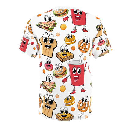 Playful Foodie Tee - Whimsical  T-Shirt, Cartoon Food Design, Fun Gift for Food Lovers, Party Wear, Casual Style