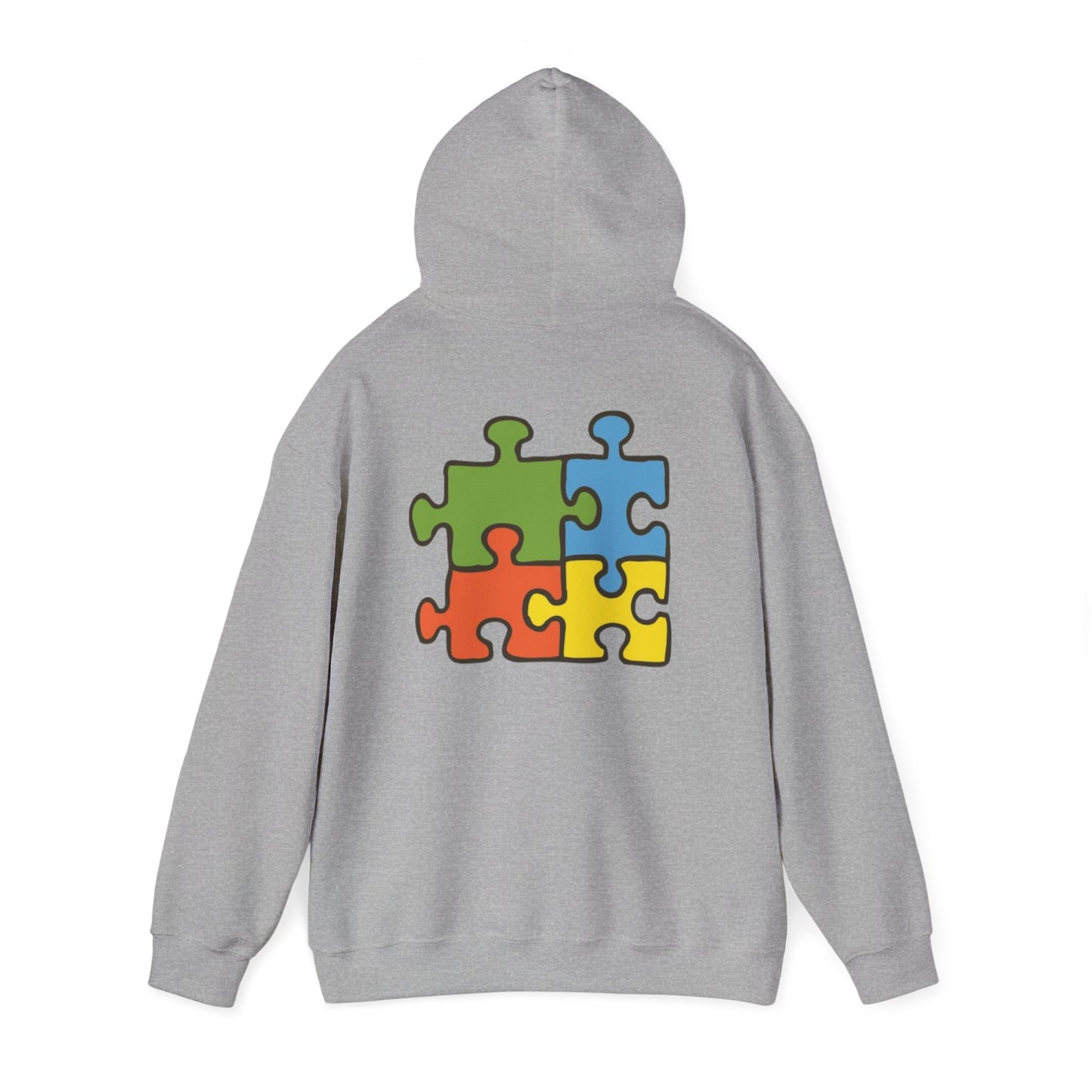 Colorful Puzzle Piece Hoodie for Creative Minds, Perfect for Gifts, Cozy Sweatshirt for Everyday Wear,