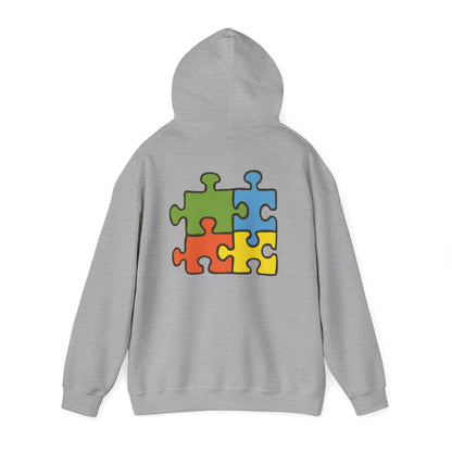 Colorful Puzzle Piece Hoodie for Creative Minds, Perfect for Gifts, Cozy Sweatshirt for Everyday Wear,