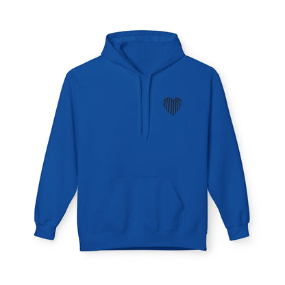 Striped Heart Fleece Hoodie - Soft, Cozy Apparel for All Seasons