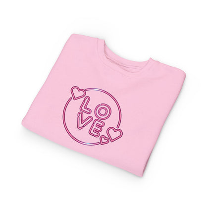 Toddler Love Sweatshirt, Cute Children's Sweatshirt, Kids  Gift, Cozy Toddler Apparel, Heart Design Sweatshirt