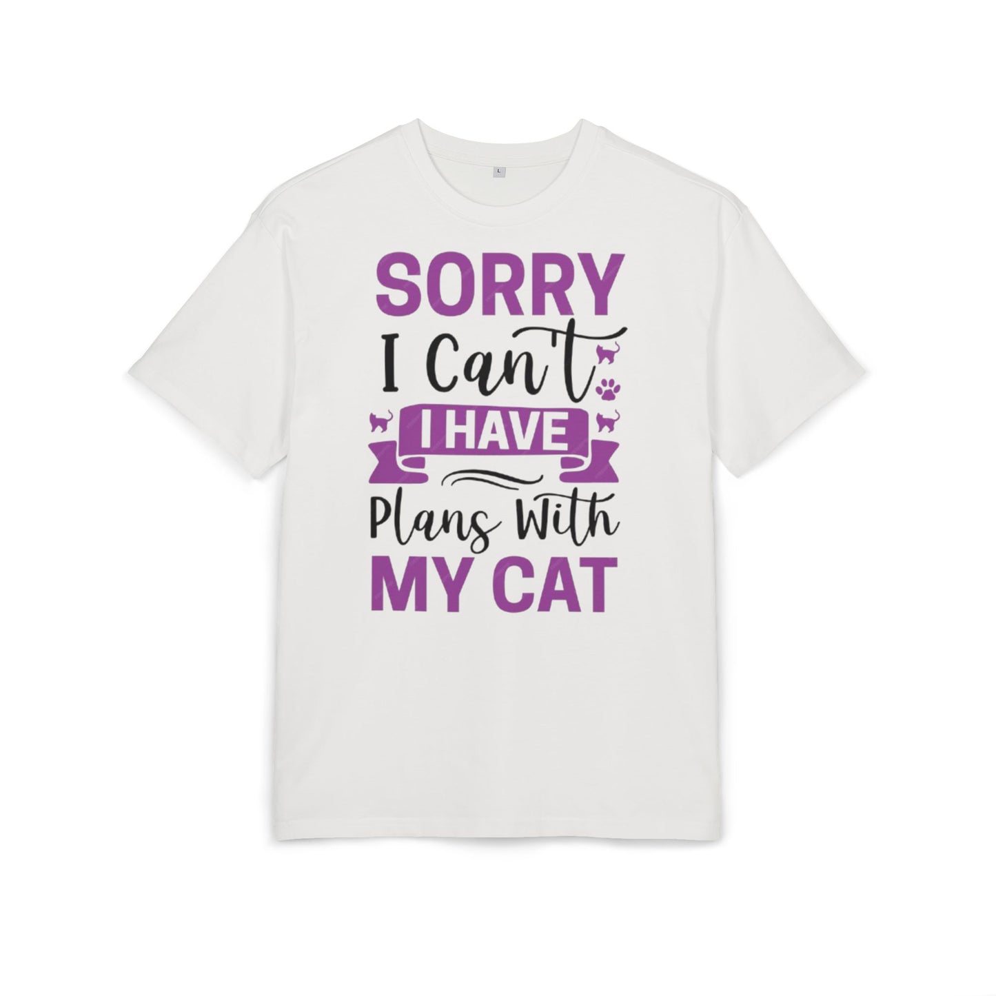 Cat Lover's Oversize Tee: Sorry I Can't, I Have Plans With My Cat - Funny Pet Tee, Gift for Cat Owners, Casual Everyday Wear, [...]