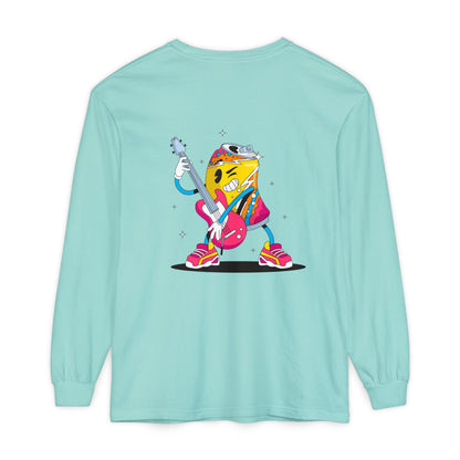Rock Star  Long Sleeve Tee, Garment-Dyed Shirt for Music Lovers, Streetwear, Concert Casual, Unique Gift Idea
