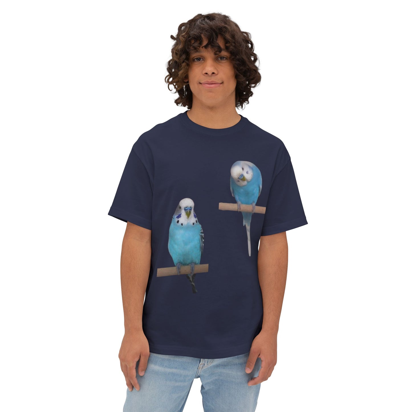 Colorful Budgie Boxy Tee, Comfortable Fashion, Bird Lover Gift, Casual Everyday Style, Unique Animal Tee,  Graphic Shirt