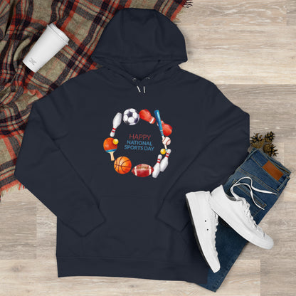 Happy Sports Day King Hooded Sweatshirt, Sports Lover Gift, Activewear, Casual Clothing, Athletic Hoodie, Sports Day Celebration