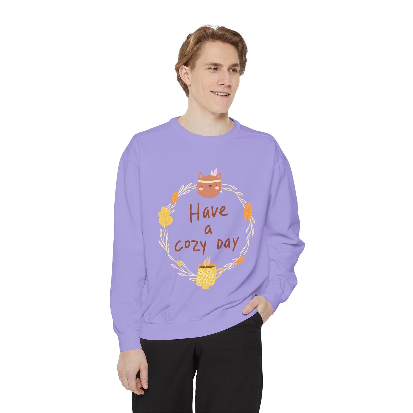 Cozy Day Sweatshirt | Garment-Dyed | Cute Fall Fashion, Everyday Wear, Gift for Her, Relaxed Style, Autumn Apparel