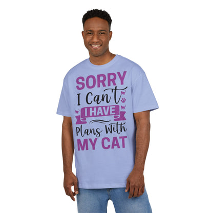 Cat Lover's Oversize Tee: Sorry I Can't, I Have Plans With My Cat - Funny Pet Tee, Gift for Cat Owners, Casual Everyday Wear, [...]