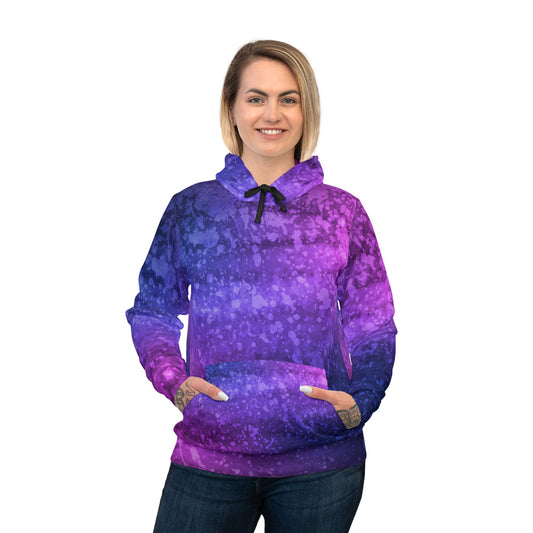 Vibrant Galaxy Athletic Hoodie, Colorful Workout Sweatshirt, Galaxy Print Pullover, Fit Fashion Apparel, Unique Gift Idea