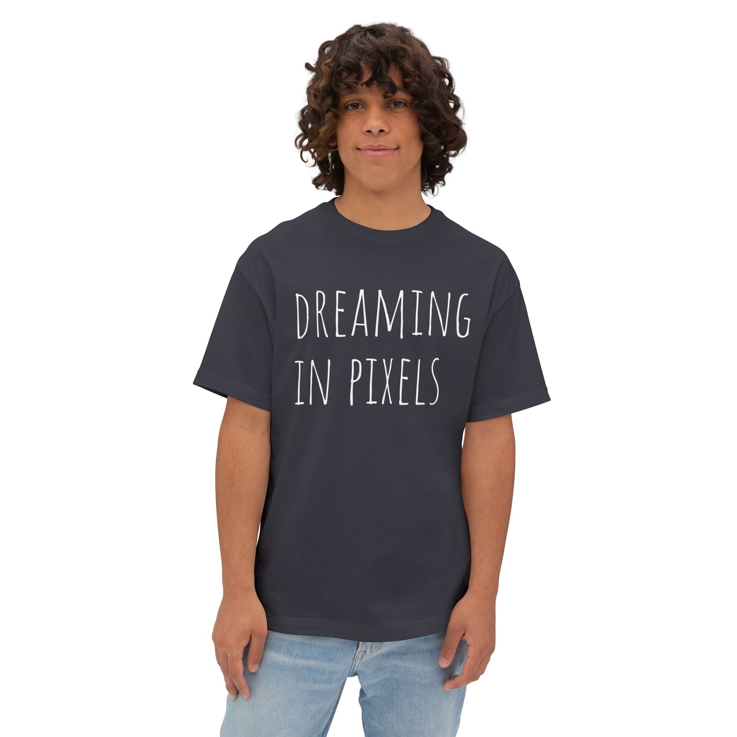 Dreaming in Pixels Oversized Tee |  Graphic T-Shirt, Casual Wear, Gift for Gamers, Artistic Style, Comfortable Apparel