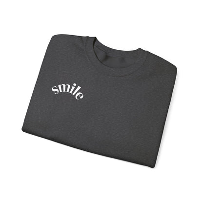 Smiley Face Crewneck Sweatshirt , Casual Wear, Gift for Friends, Cozy Layering, Everyday Comfort