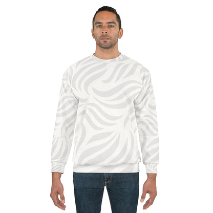 Stylish  Sweatshirt with Abstract Wave Design, Cozy Fall Fashion, Casual Wear, Gift for Friends, Everyday Comfort, Trendy Layering