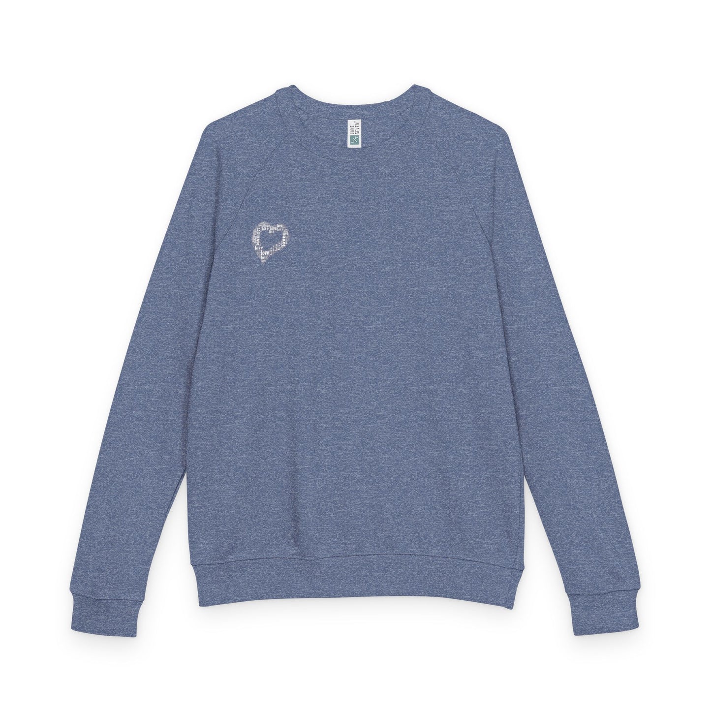 Cozy Love Heart Raglan Crewneck Sweatshirt, Pullover, Gift for Him/Her, Casual Wear, Valentine's Day Gift, Year-Round Comfort