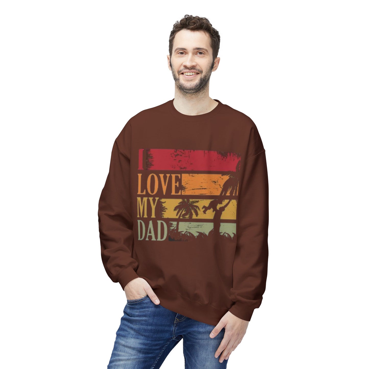I Love My Dad Vintage Crewneck Sweatshirt, Father's Day Gift, Cozy  Fleece, Casual Wear, Family Reunion Apparel