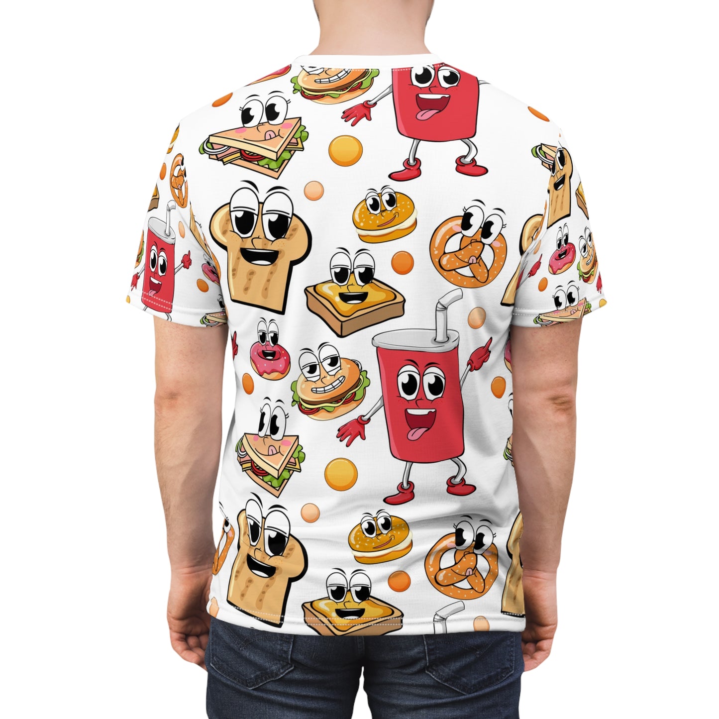 Playful Foodie Tee - Whimsical  T-Shirt, Cartoon Food Design, Fun Gift for Food Lovers, Party Wear, Casual Style