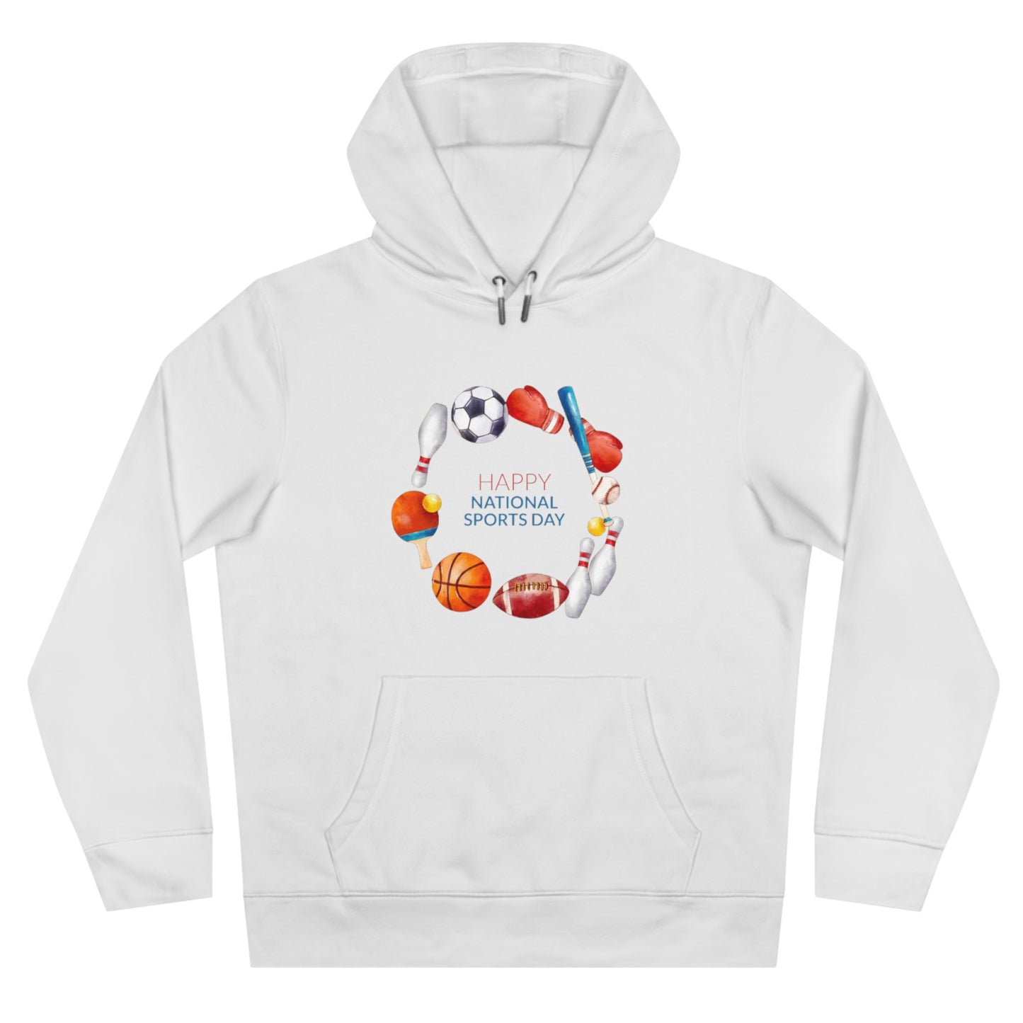 Happy Sports Day King Hooded Sweatshirt, Sports Lover Gift, Activewear, Casual Clothing, Athletic Hoodie, Sports Day Celebration