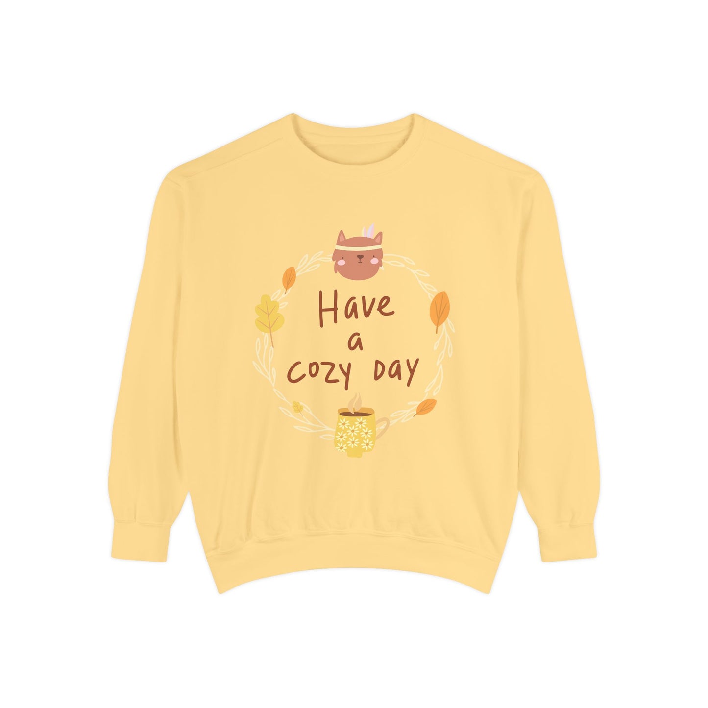 Cozy Day Sweatshirt | Garment-Dyed | Cute Fall Fashion, Everyday Wear, Gift for Her, Relaxed Style, Autumn Apparel
