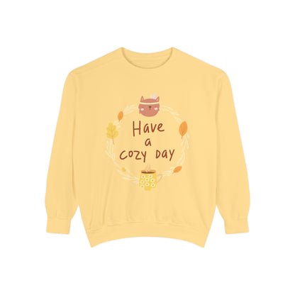 Cozy Day Sweatshirt | Garment-Dyed | Cute Fall Fashion, Everyday Wear, Gift for Her, Relaxed Style, Autumn Apparel
