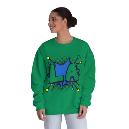 Cool LA Comic Style Crewneck Sweatshirt,  Graphic Sweater, Gift for Him, Her, Casual Wear