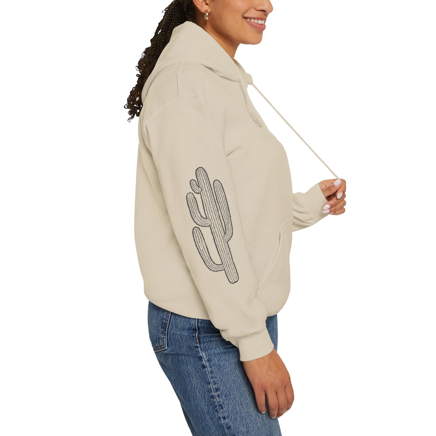 Cactus Graphic Hoodie, Cozy Sweatshirt, Perfect for Casual Days, Gifts for Nature Lovers, Summer Vibes Apparel
