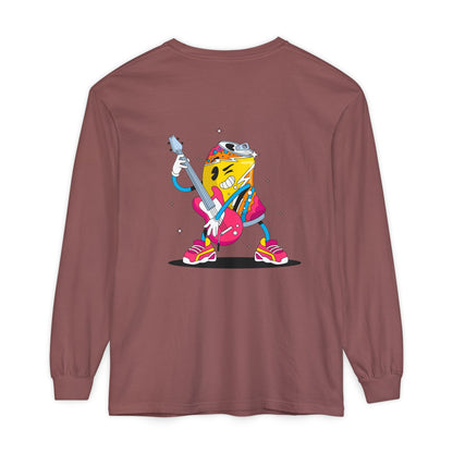 Rock Star  Long Sleeve Tee, Garment-Dyed Shirt for Music Lovers, Streetwear, Concert Casual, Unique Gift Idea