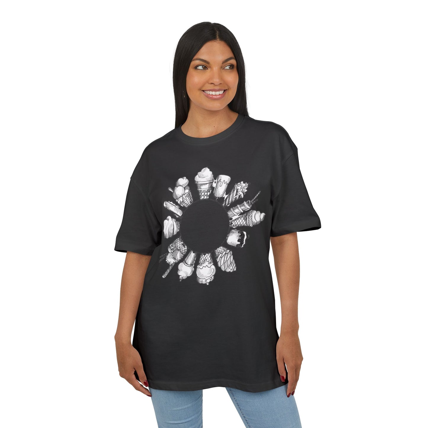 Ice Cream Lovers  Heavy Oversize Tee, Summer Fashion, Casual Wear, Gift for Foodies, Ice Cream Enthusiasts, Comfort Tee