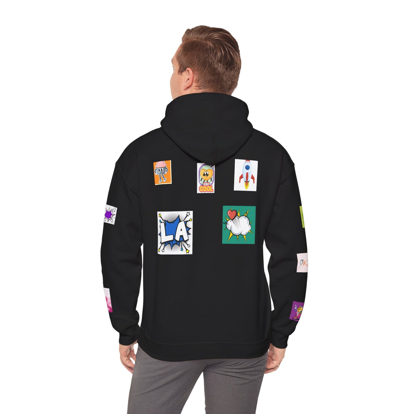 Colorful Graphic Hoodie, Fun Streetwear Sweatshirt,  Fashion, Casual Wear, Unique Gift, Trendy Apparel