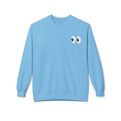 Cute Eyes Crewneck Sweatshirt, Cozy  Fleece, Perfect for Gifts, Casual Wear, Everyday Comfort