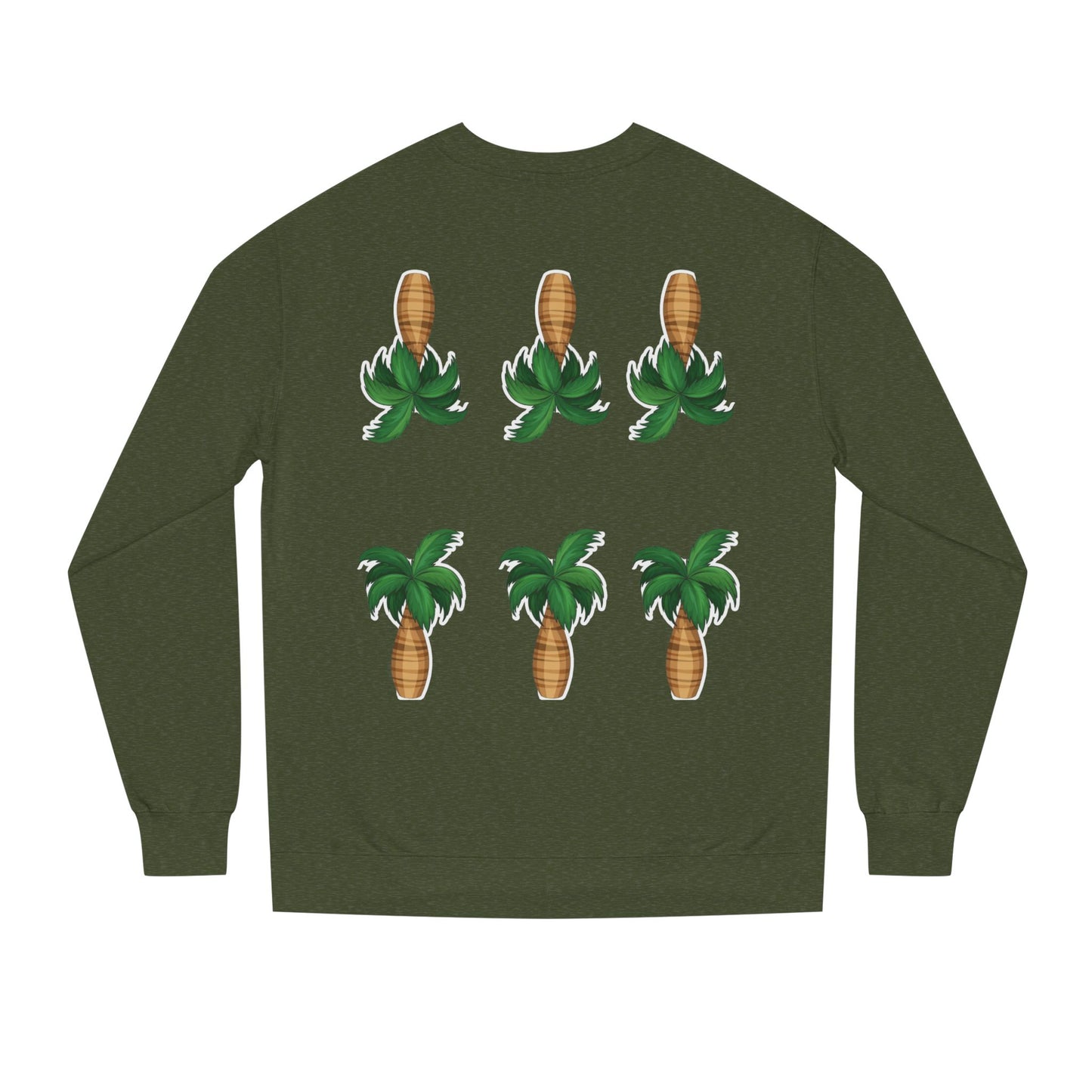 Palm Tree Crew Neck Sweatshirt, Casual Wear, Beach Vibes Apparel, Everyday Comfort, Gift for Him or Her