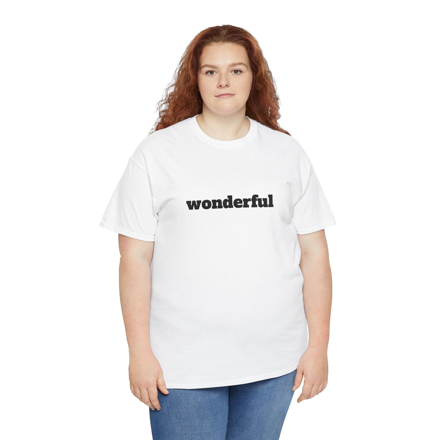 Wonderful Vibes  Heavy Cotton Tee, Casual Graphic Tee, Gift for Friends, Positive Affirmation Shirt, Everyday Wear, Birthday Gift