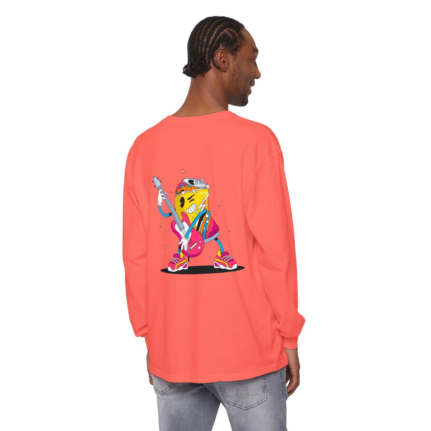 Rock Star  Long Sleeve Tee, Garment-Dyed Shirt for Music Lovers, Streetwear, Concert Casual, Unique Gift Idea
