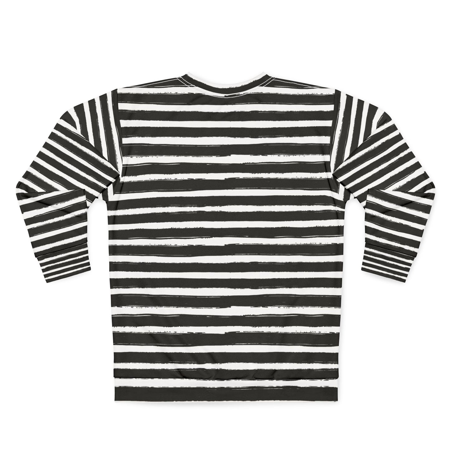 Trendy Black and White Striped  Sweatshirt, Casual Wear, Cozy Gift, Street Style, Layering Piece, Comfortable Fashion