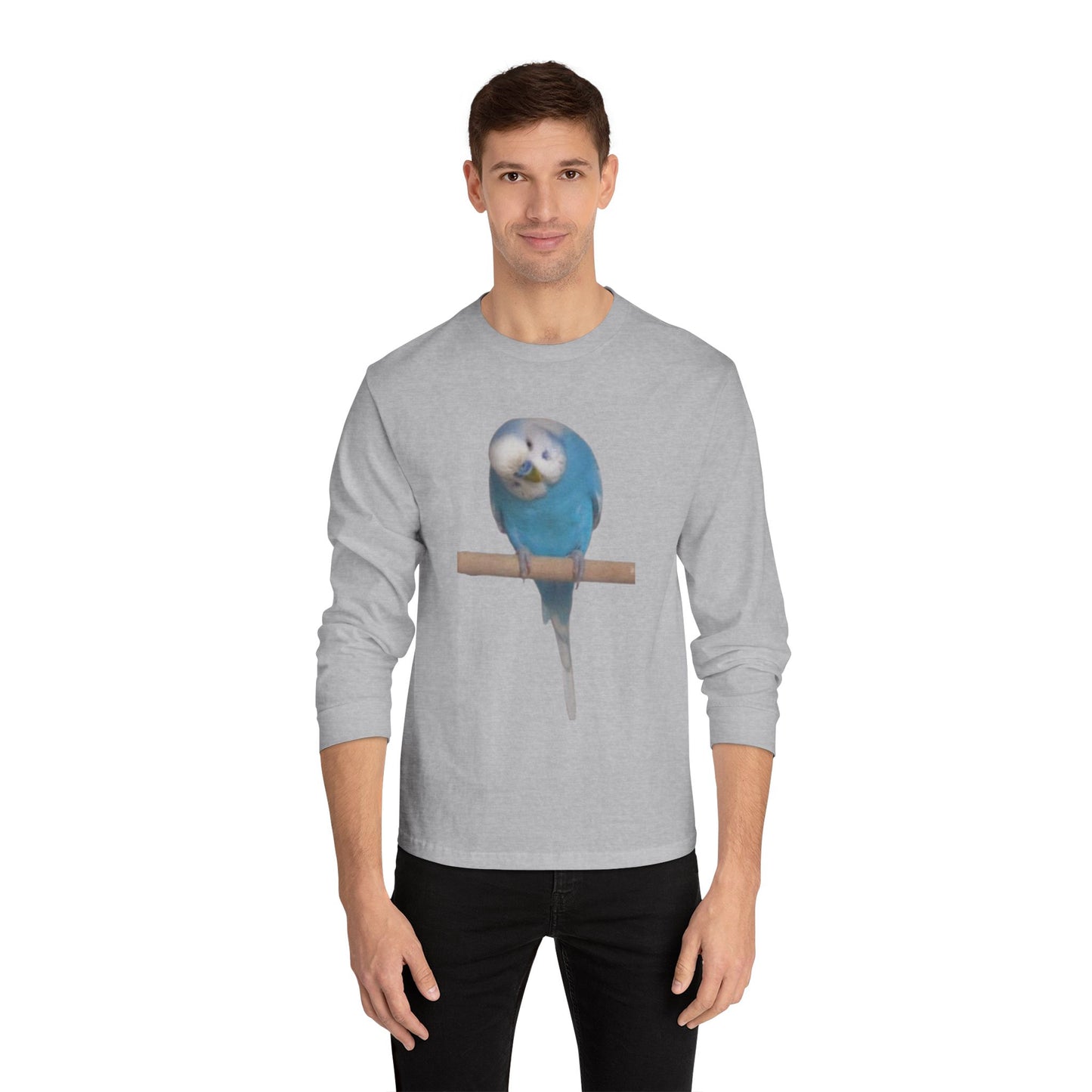 Funny Parrot Long Sleeve T-Shirt, Bird Lover's Gift,  Tee for Animal Enthusiasts, Cute Graphic Tee, Casual Wear