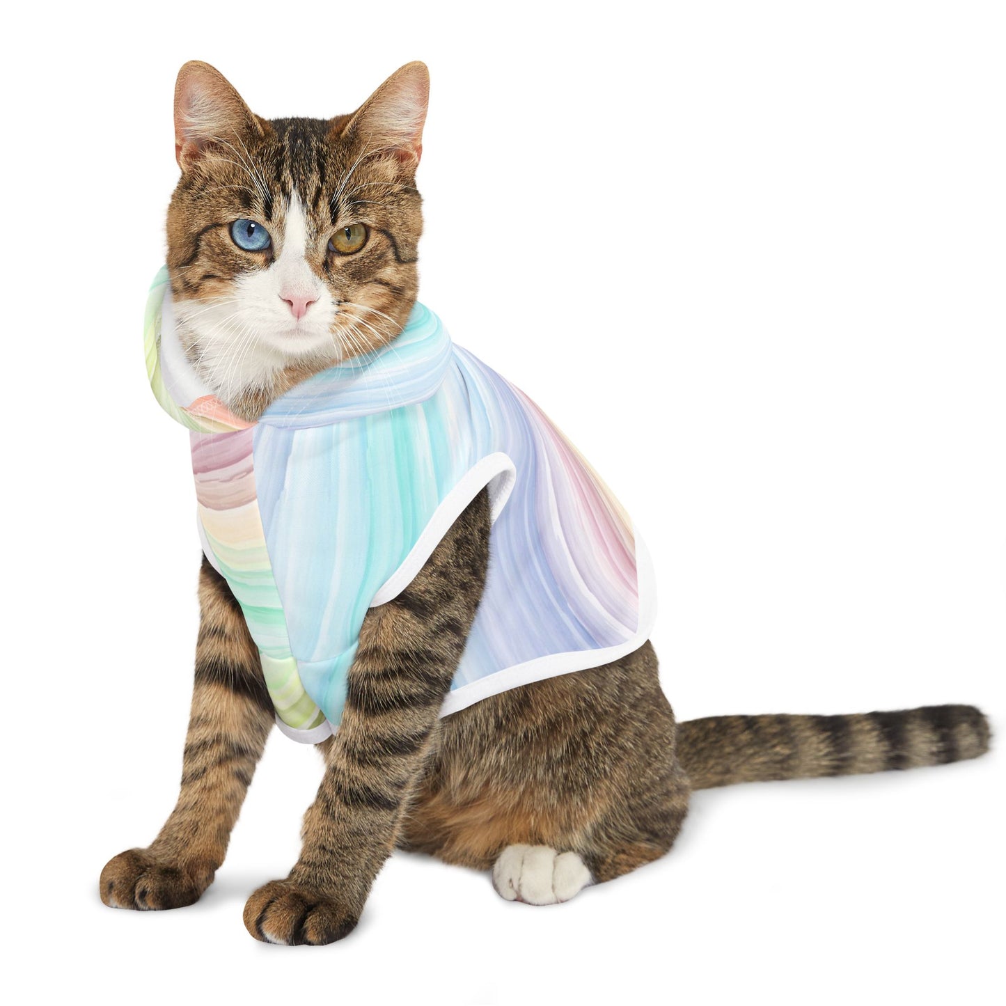 Rainbow Pastel Pet Hoodie - Cozy Dog Sweater for Stylish Pets, Cute Pet Outfit, Gift for Dog Lovers, Pet Apparel for All Seasons, [...]