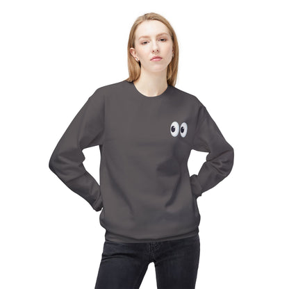 Cute Eyes Crewneck Sweatshirt, Cozy  Fleece, Perfect for Gifts, Casual Wear, Everyday Comfort