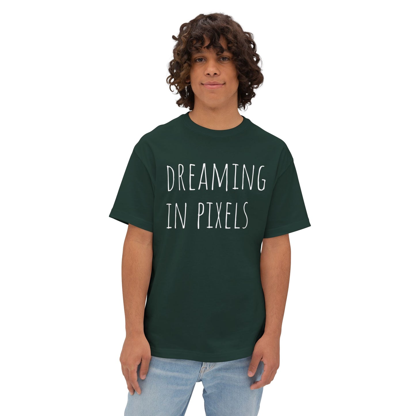 Dreaming in Pixels Oversized Tee |  Graphic T-Shirt, Casual Wear, Gift for Gamers, Artistic Style, Comfortable Apparel