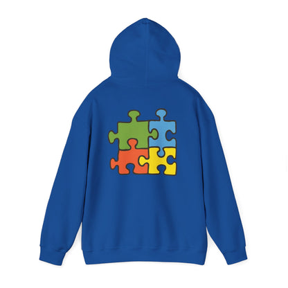Colorful Puzzle Piece Hoodie for Creative Minds, Perfect for Gifts, Cozy Sweatshirt for Everyday Wear,