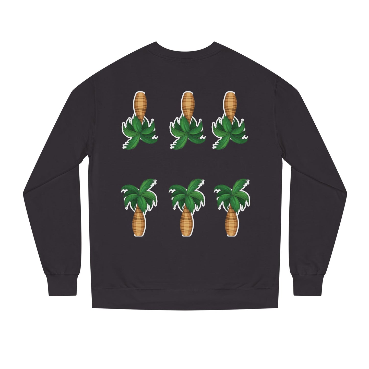 Palm Tree Crew Neck Sweatshirt, Casual Wear, Beach Vibes Apparel, Everyday Comfort, Gift for Him or Her