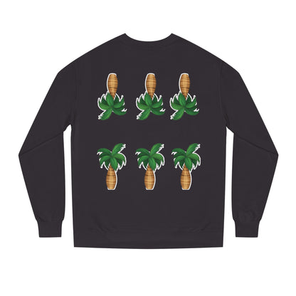 Palm Tree Crew Neck Sweatshirt, Casual Wear, Beach Vibes Apparel, Everyday Comfort, Gift for Him or Her
