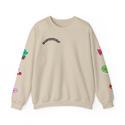 Cool Summer Vibes  Crewneck Sweatshirt, Lightweight Casual Wear, Summer Fashion, Gift for Friends, Sunny Day Outfits, Trendy Apparel